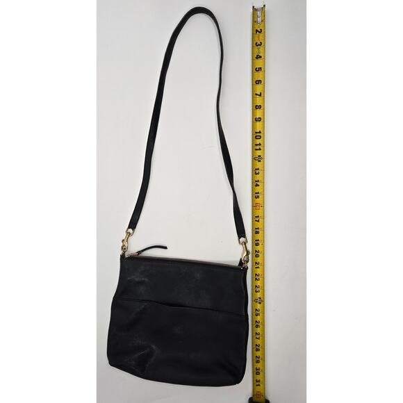 Fossil Fiona Large Crossbody Pebbled Leather Purse Black Gold Detachable Strap - Picture 5 of 11